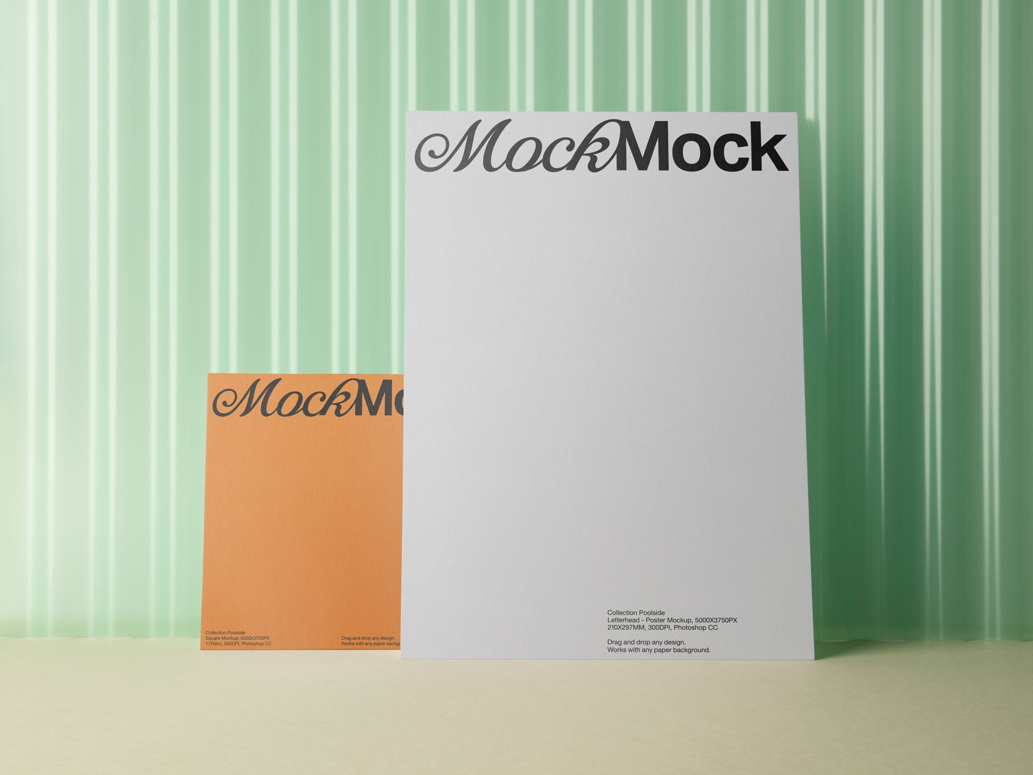 Poster Mockup / Letterhead + Square Card Mockup