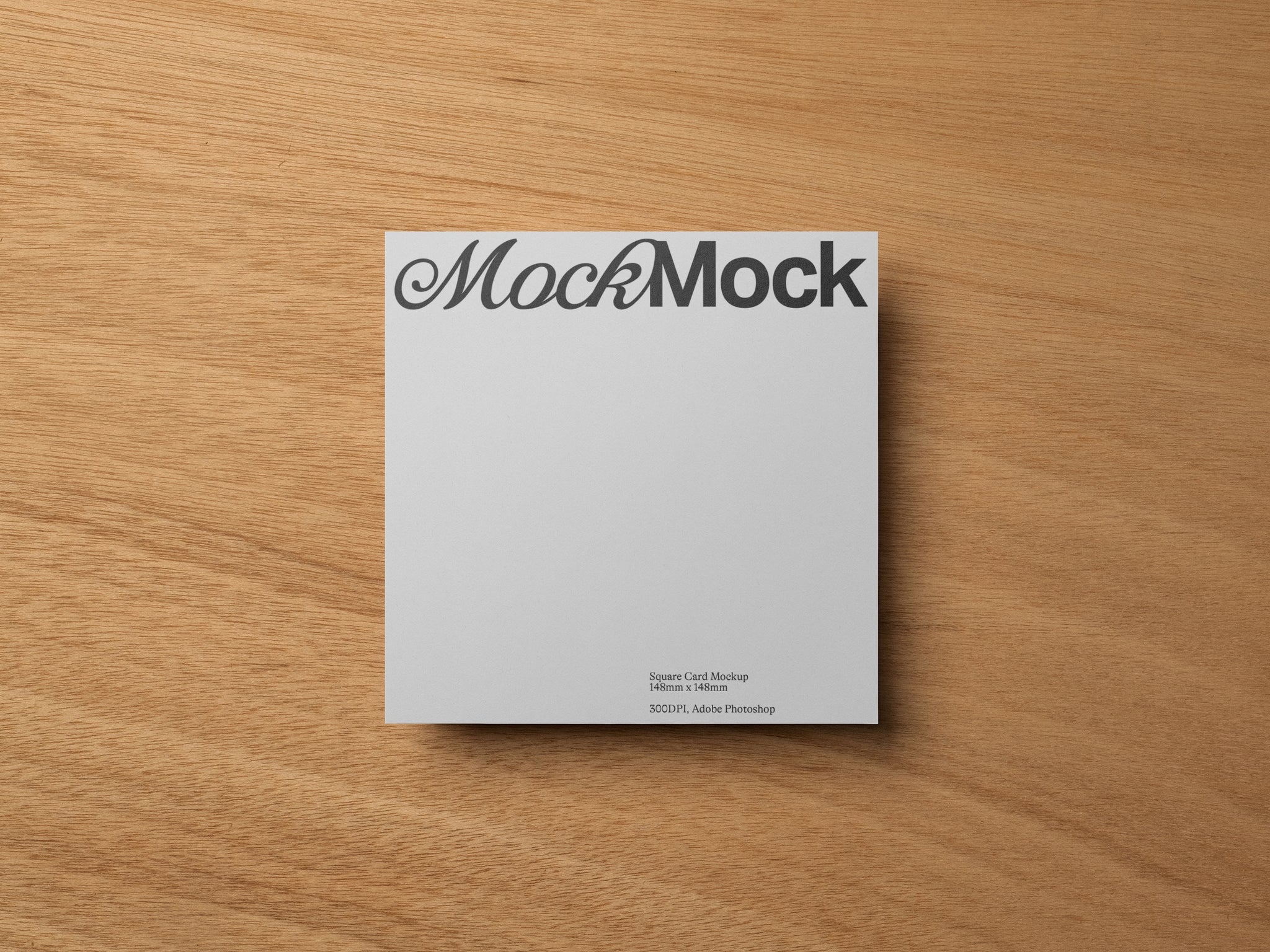 Square Print Mockup on a wooden background
